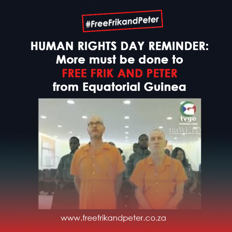 Human Rights Day reminder: More must be done to free Frik and Peter from Equatorial Guinea